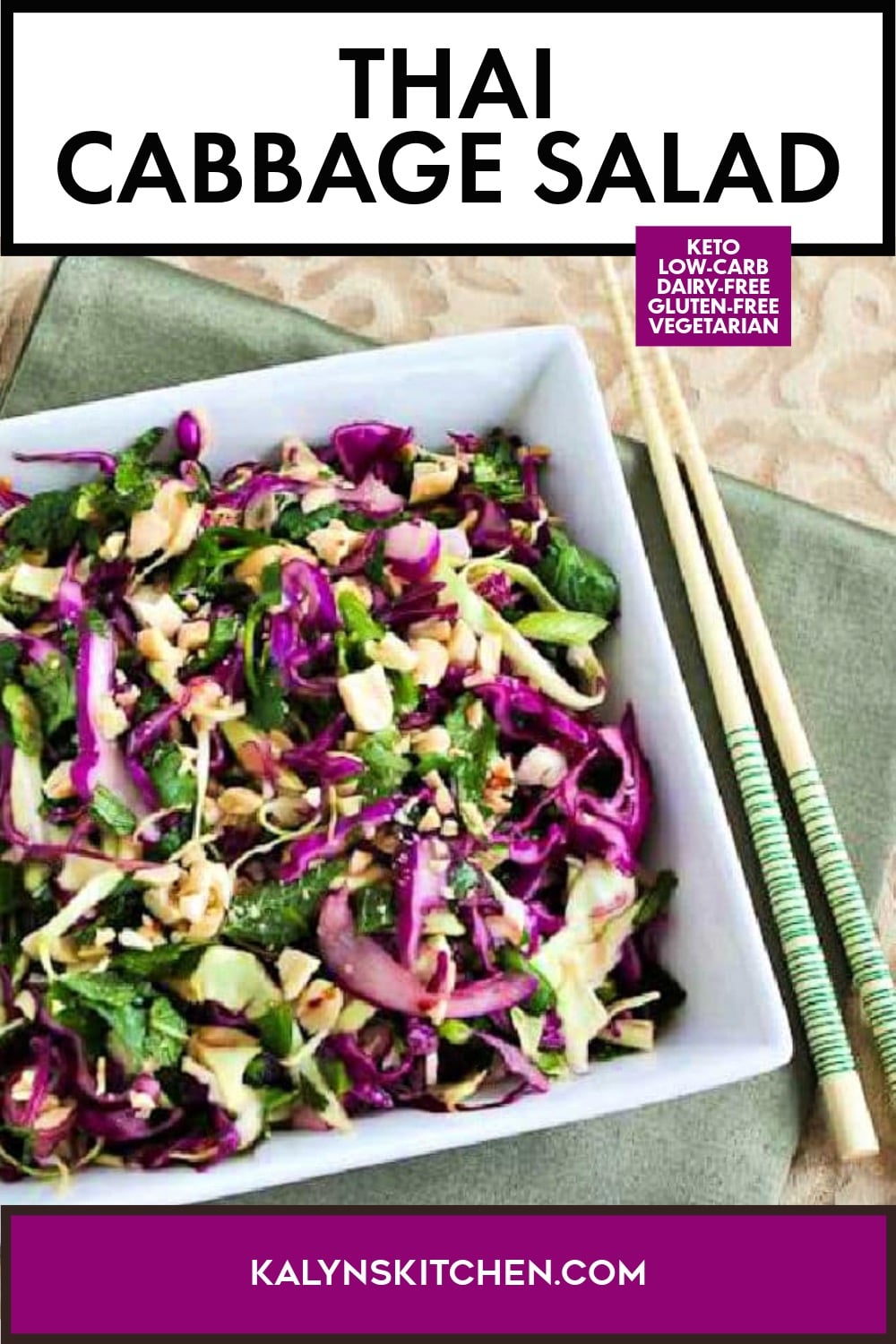 Pinterest image of Thai Cabbage Salad