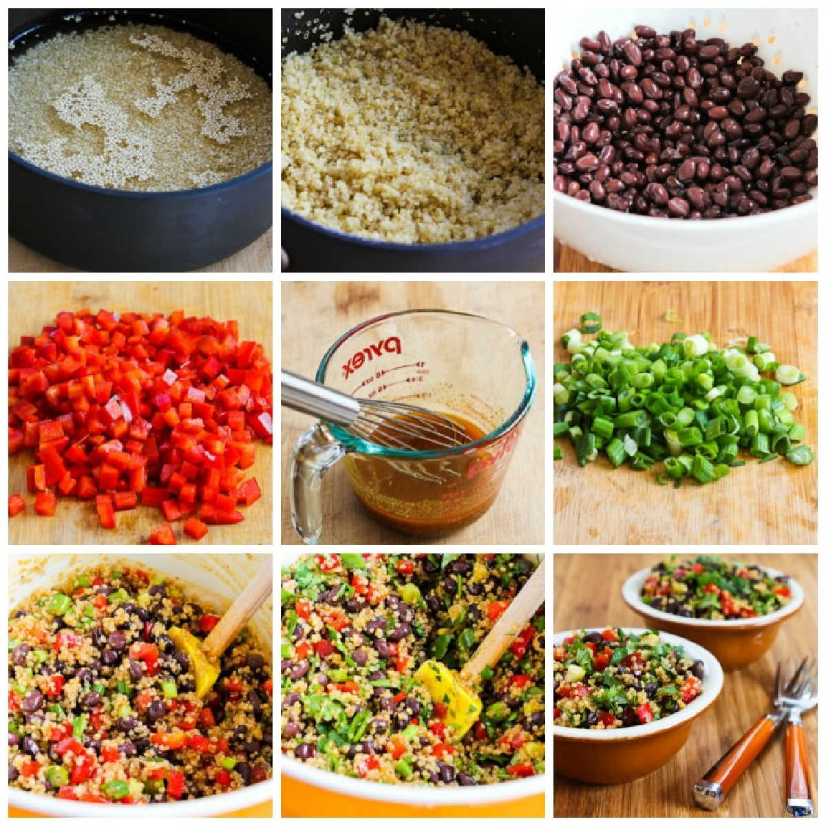 Southwestern Quinoa Salad process shots collage