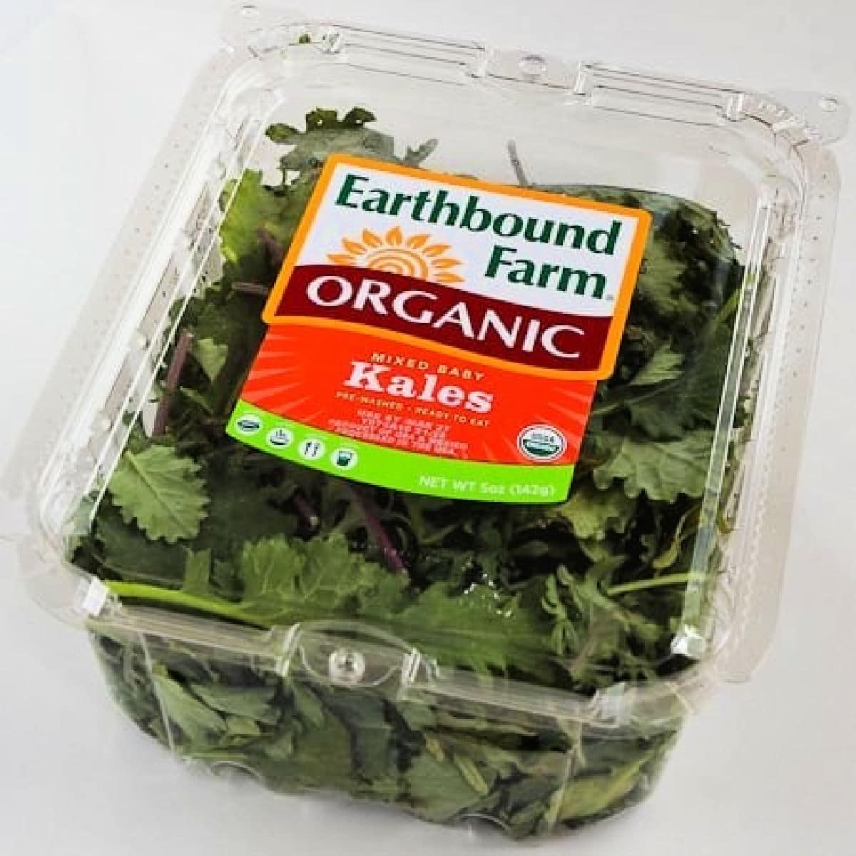 Square image of baby kale for Kalyn's Kitchen Picks: Organic Baby Kale