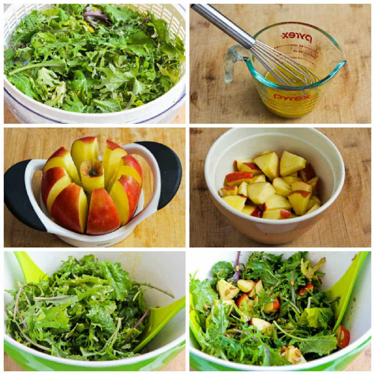 process shots collage photo for Kale Apple Salad