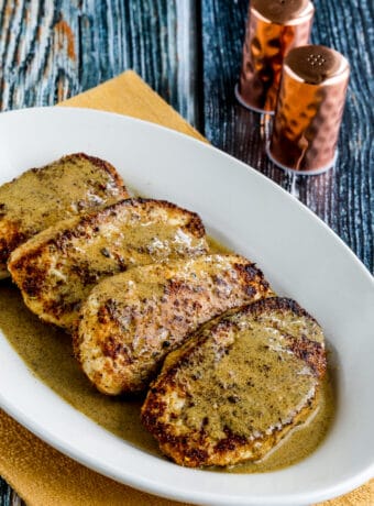 Chicken Cutlets with Mustard Sauce on serving plate