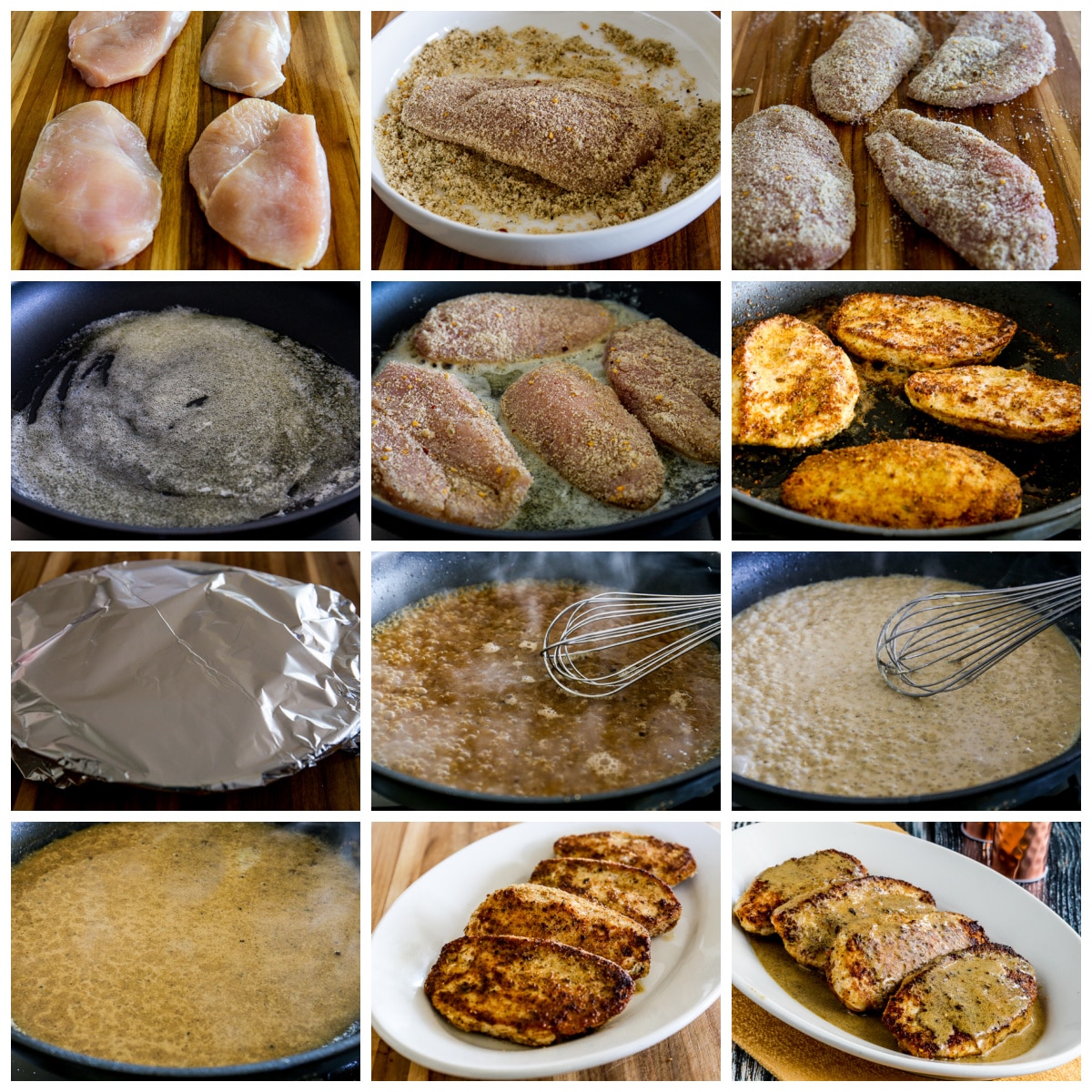 Chicken Cutlets with Mustard Sauce process shots collage