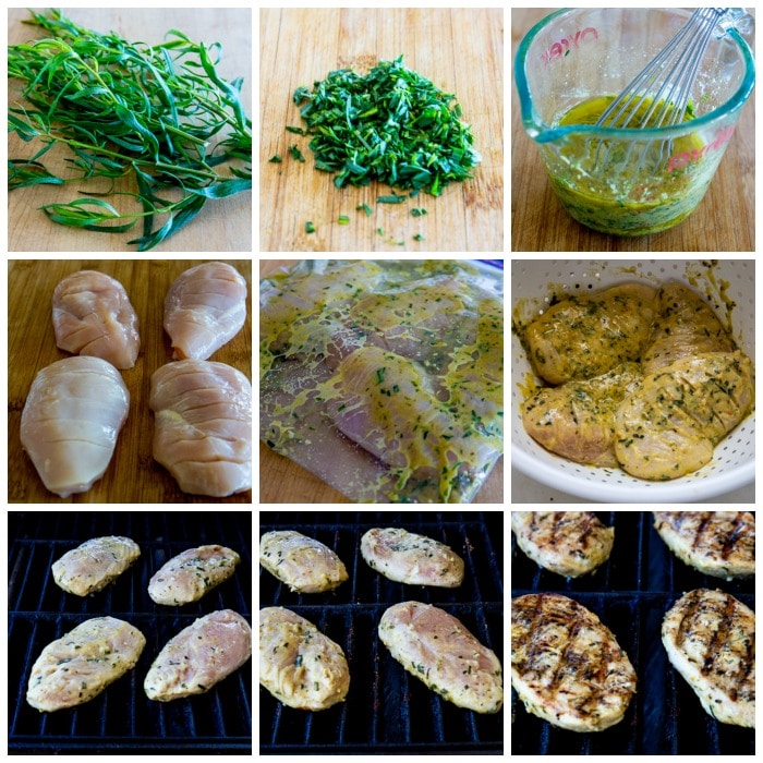 Grilled Chicken with Tarragon-Mustard Marinade process shots collage