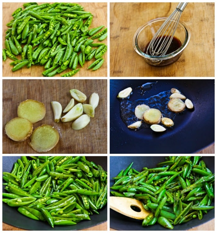 Spicy Stir-Fried Sugar Snap Peas process shots collage