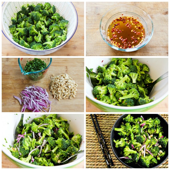 Thai Broccoli Salad process shots collage