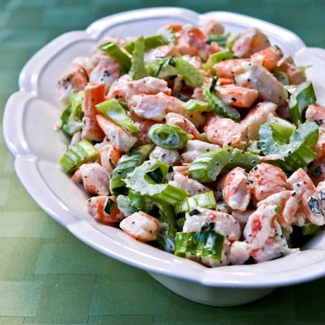 Tarragon Shrimp Salad in salad bowl