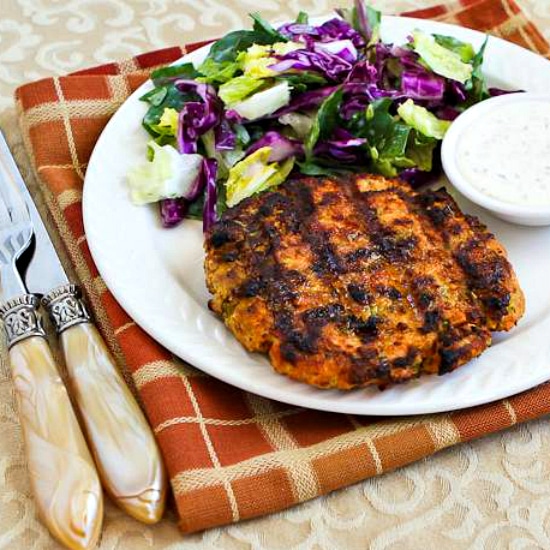 Grilled Fresh Salmon Burgers with Caper Mayonnaise square thumbnail photo