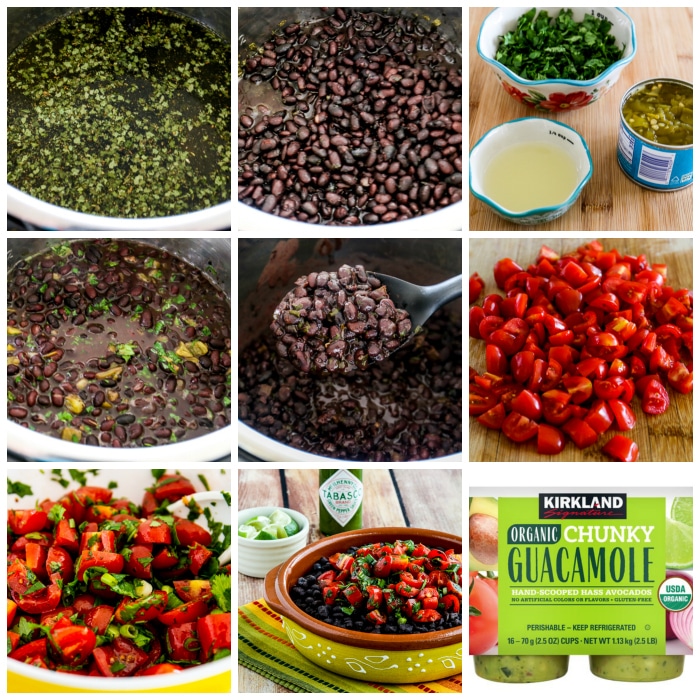 Spicy Black Beans with Cilantro process shots collage