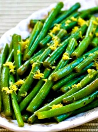 Lemony Green Beans with Lemon Juice and Lemon Zest found on KalynsKitchen.com