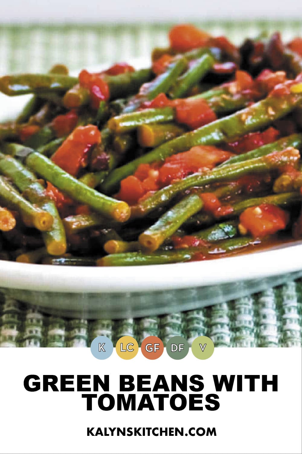 Pinterest image of Green Beans with Tomatoes