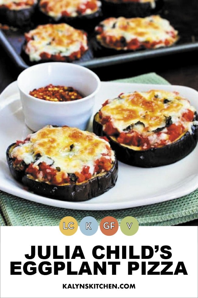 Pinterest image of Julia Child's Eggplant Pizza