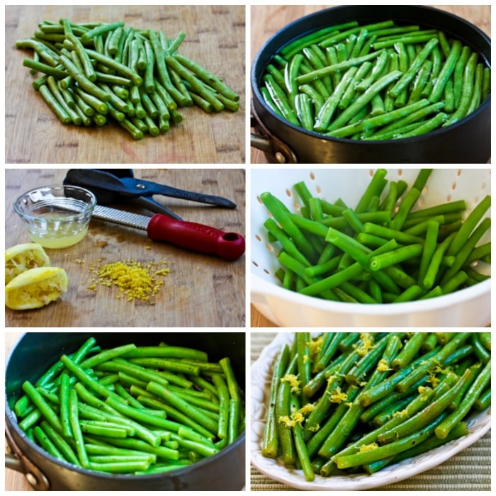 Lemony Green Beans process shots collage