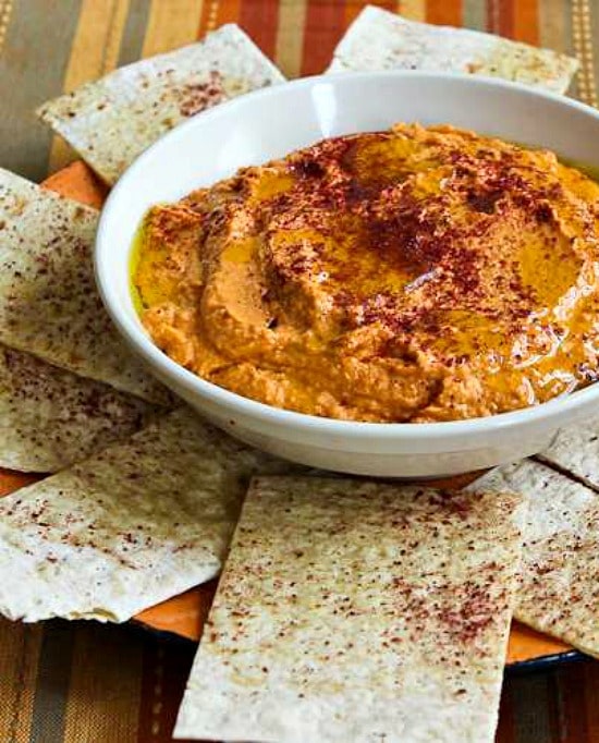 Slow Roasted Tomato Hummus found on KalynsKitchen.com