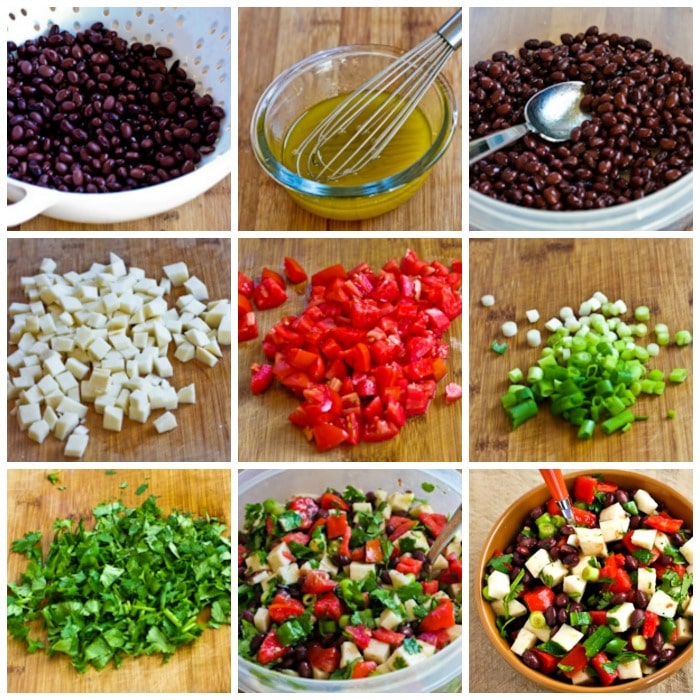Black Bean Salad with Jicama process shots collage