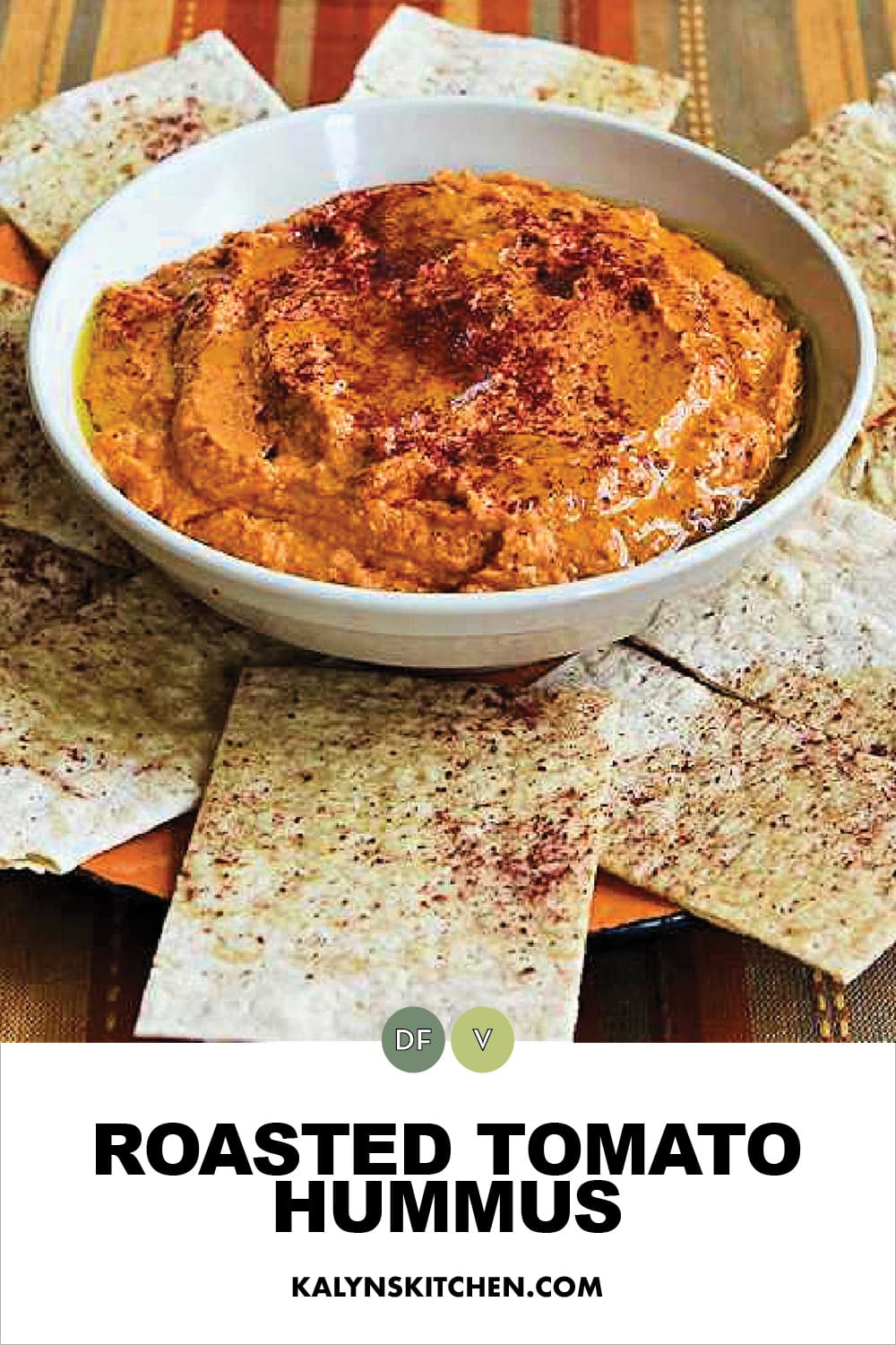 Pinterest image of Roasted Tomato Hummus