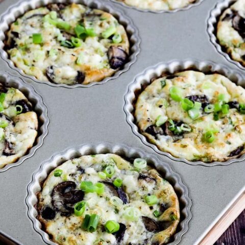 Baked Mini-Frittatas with Mushrooms, Cottage Cheese, and Feta found on KalynsKitchen.com
