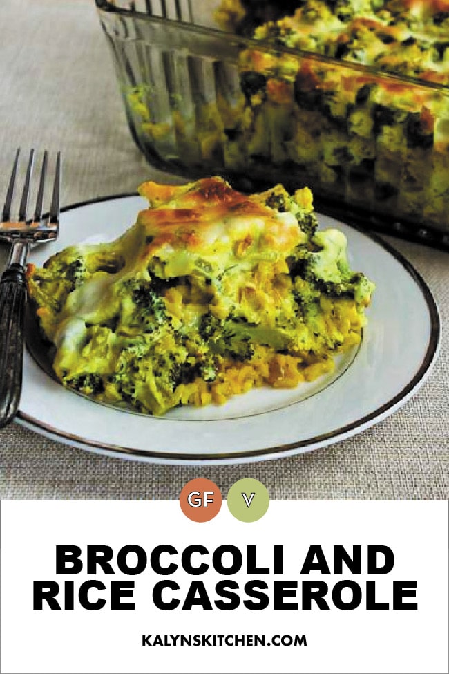 Pinterest image of Broccoli and Rice Casserole