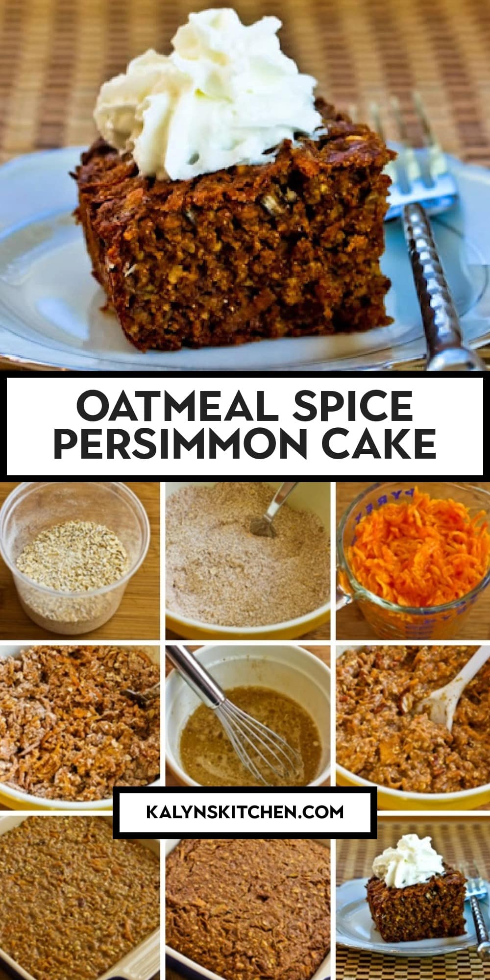 Pinterest image of Oatmeal Spice Persimmon Cake
