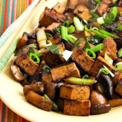 Stir-Fried Marinated Tofu and Mushrooms