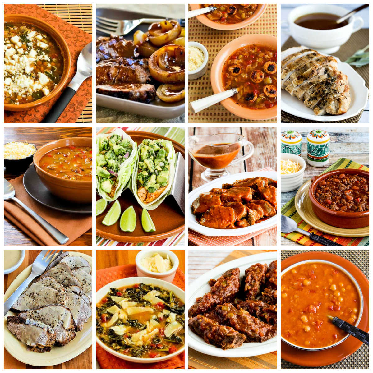 20 South Beach Diet Slow Cooker Recipes collage of featured recipes.