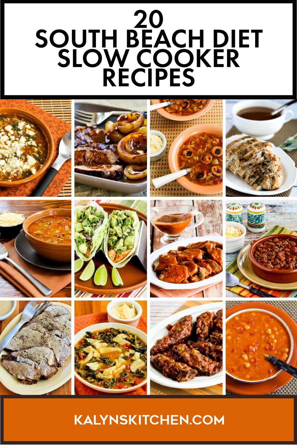 Pinterest image of 20 South Beach Diet Slow Cooker Recipes