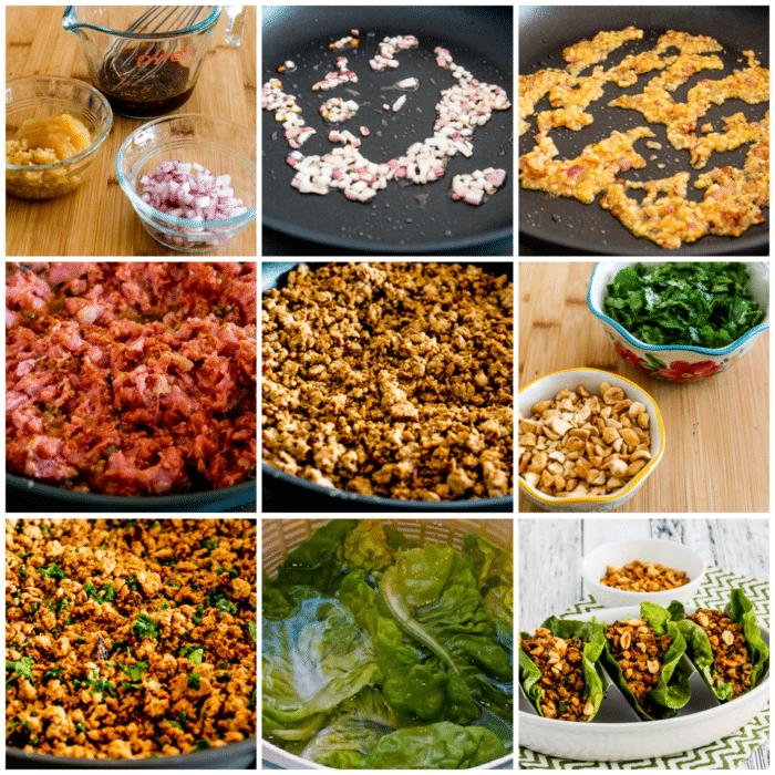 Asian Lettuce Cups process shots collage