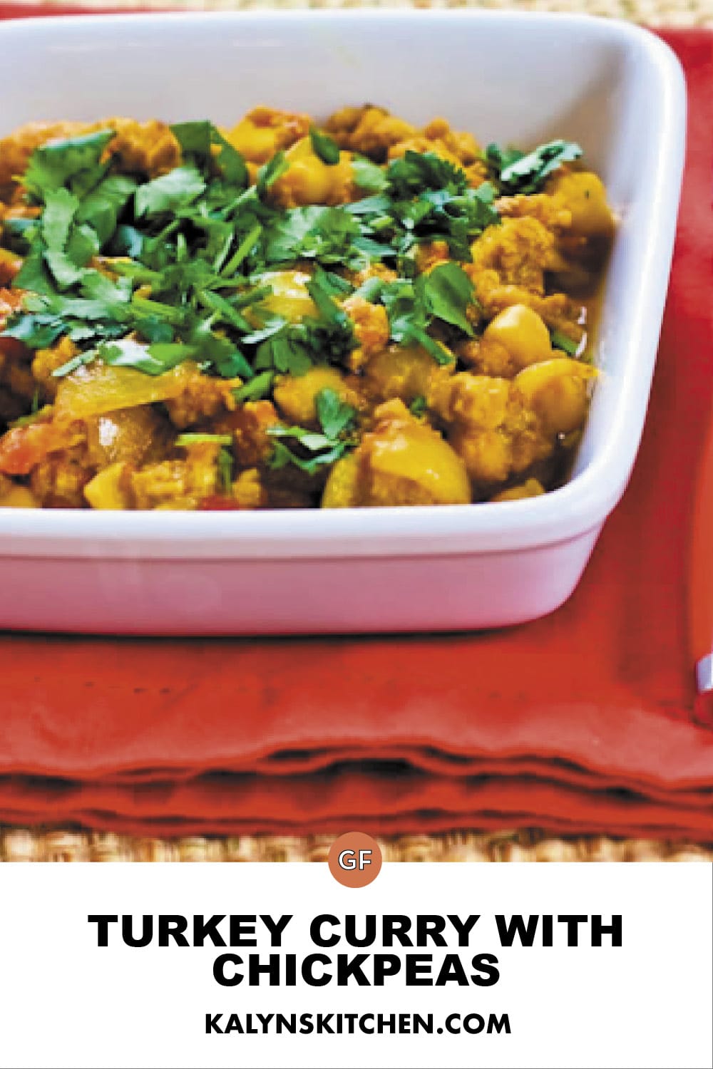 Pinterest image of Turkey Curry with Chickpeas