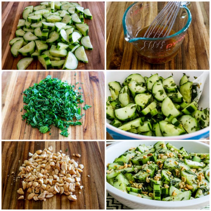 Thai Cucumber Salad process shots collage