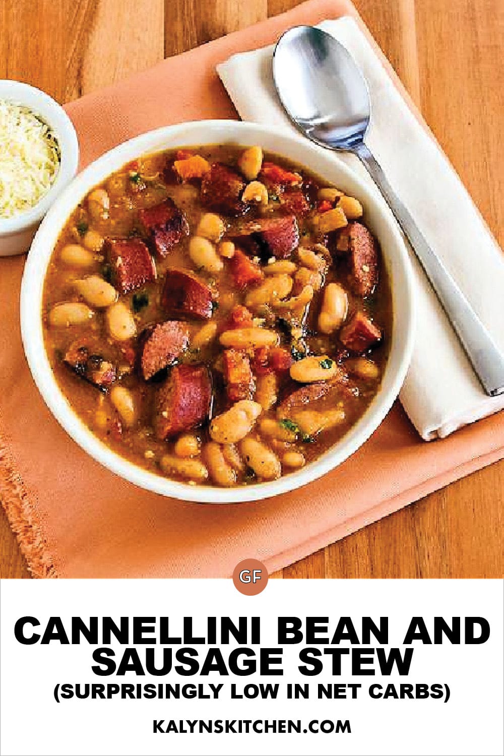 Pinterest image of Cannellini Bean and Sausage Stew