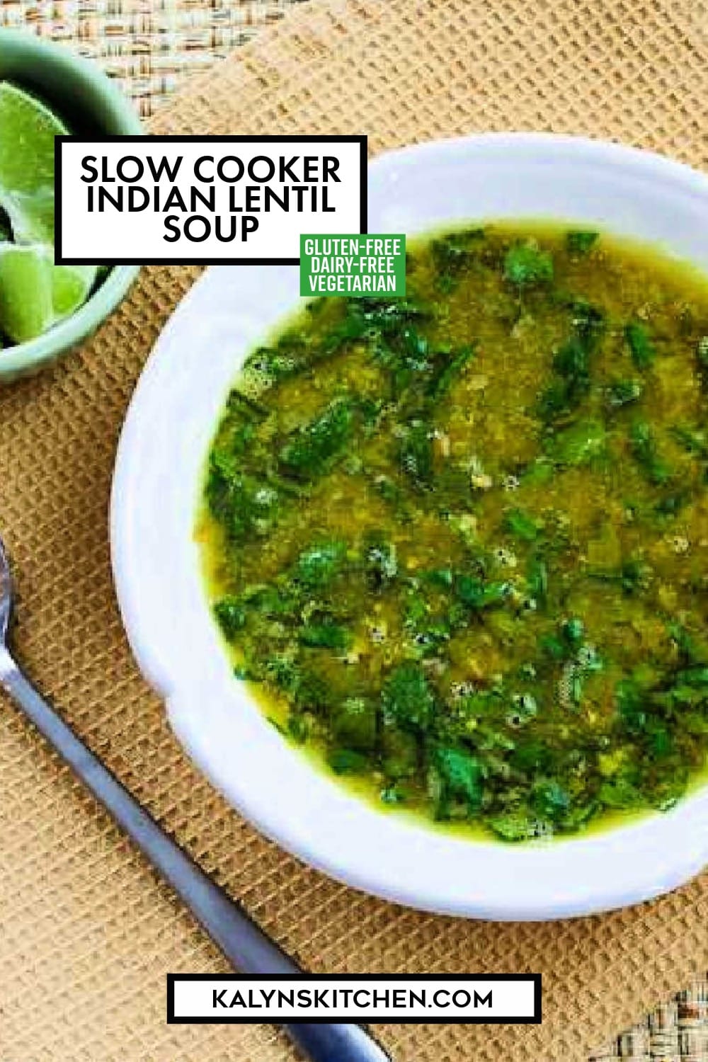 Pinterest image of Slow Cooker Indian Lentil Soup