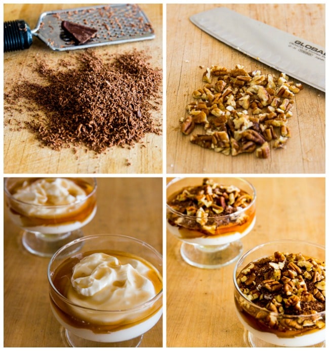 10 Minute Greek Yogurt Dessert with Agave, Dark Chocolate, and Pecans found on KalynsKitchen.com