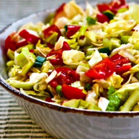 Puerto Rican Spicy Cabbage Salad found on KalynsKitchen.com