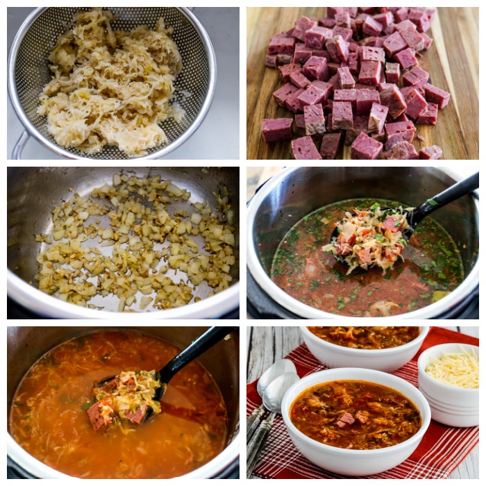 Leftover Corned Beef Soup process shots collage