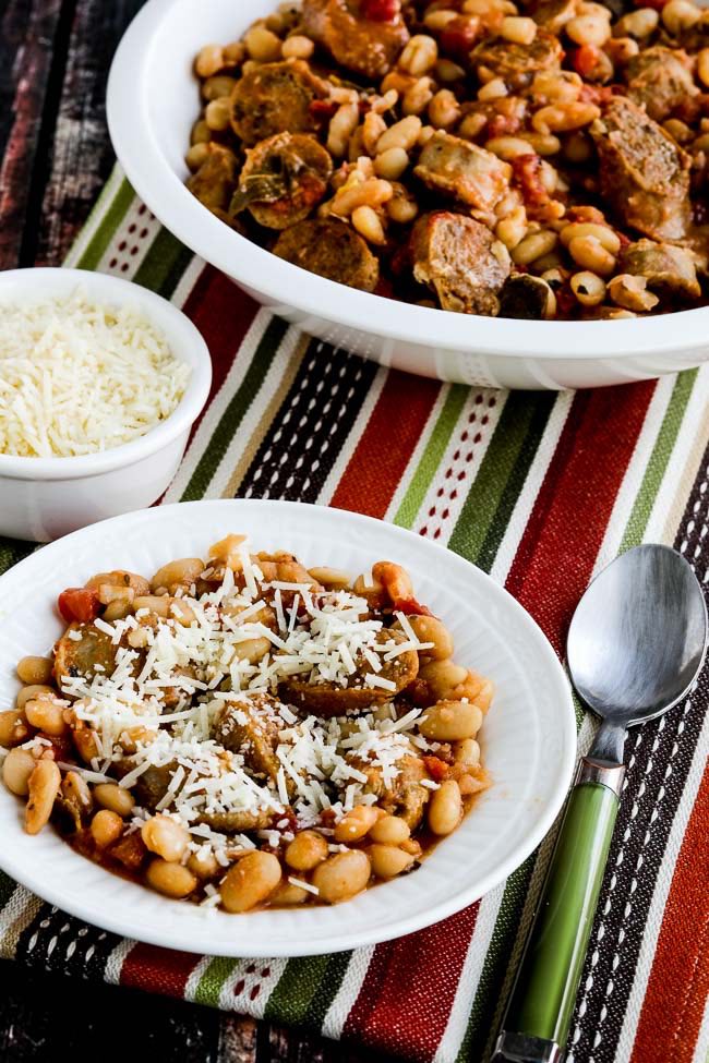 Italian Sausage and White Beans with Sage (Instant Pot or Slow Cooker) found on KalynsKitchen.com