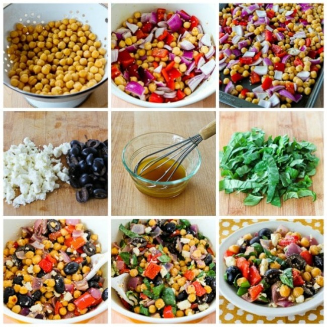 Roasted Vegetable Salad with Garbanzos process shots collage