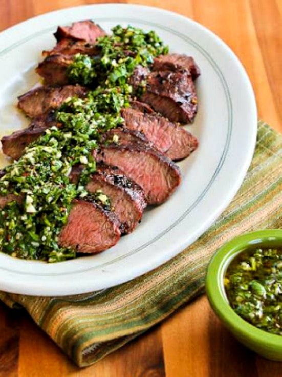 Grilled Flat Iron Steak With Chimichurri Sauce Kalyn S Kitchen