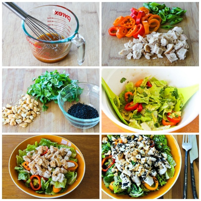 Asian Chopped Salad with Chicken process shots collage