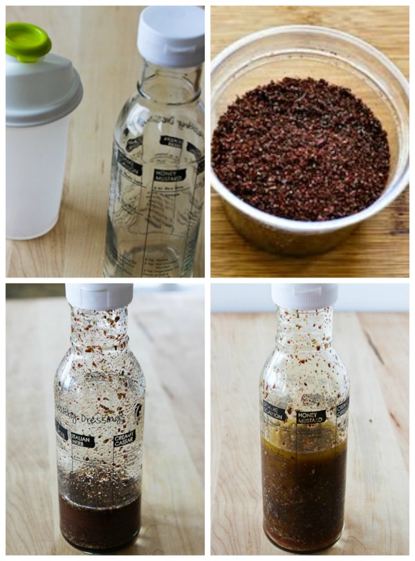 Mediterranean Salad Dressing process shots collage