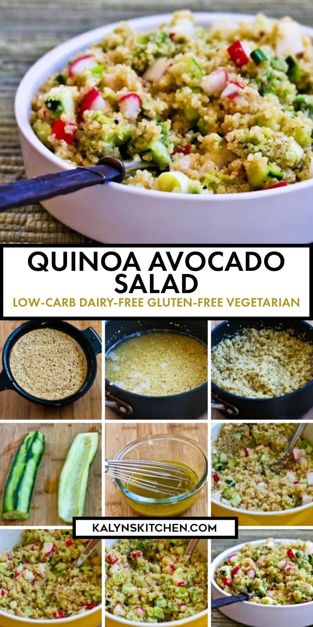 Pinterest image of Quinoa Avocado Salad