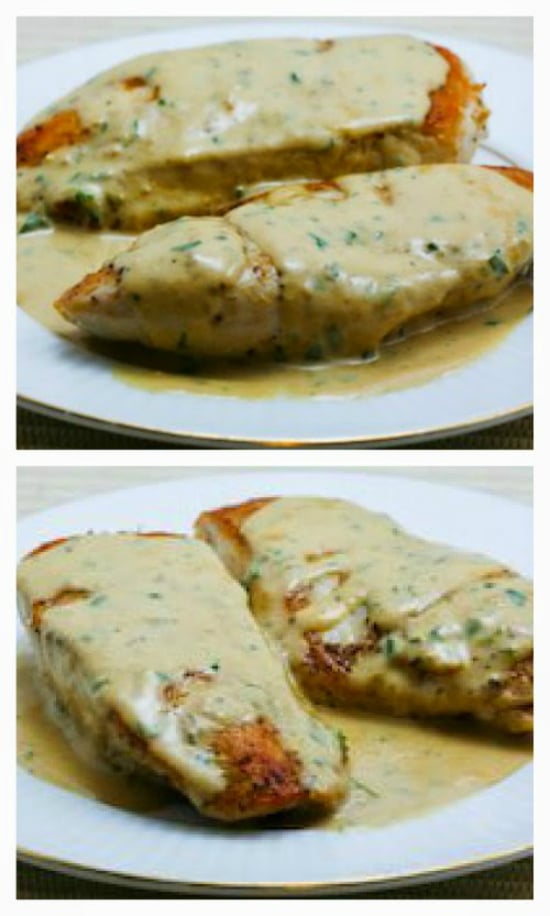 Sauteed Chicken Breasts with Tarragon-Mustard Pan Sauce on KalynsKitchen.com