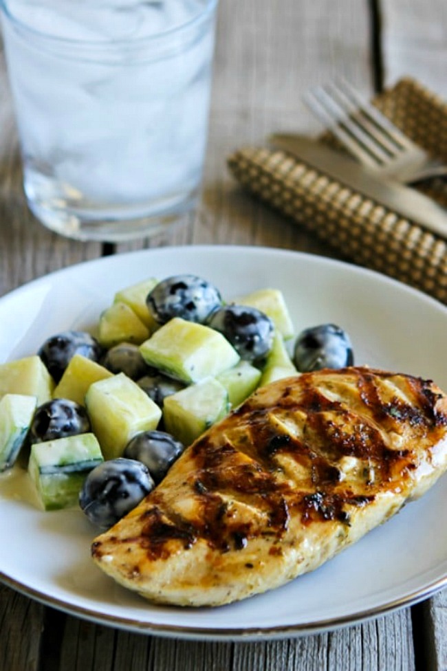 Grilled Chicken with Lemon, Capers, and Oregano found on KalynsKitchen.com