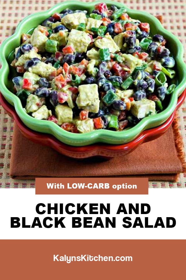 Pinterest image of Chicken and Black Bean Salad