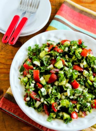 Middle Eastern Tomato Salad or Salad Shirazi found on KalynsKitchen.com