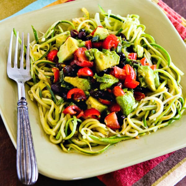 Julienned Zucchini Vegan Mexican Bowl Kalyn's Kitchen