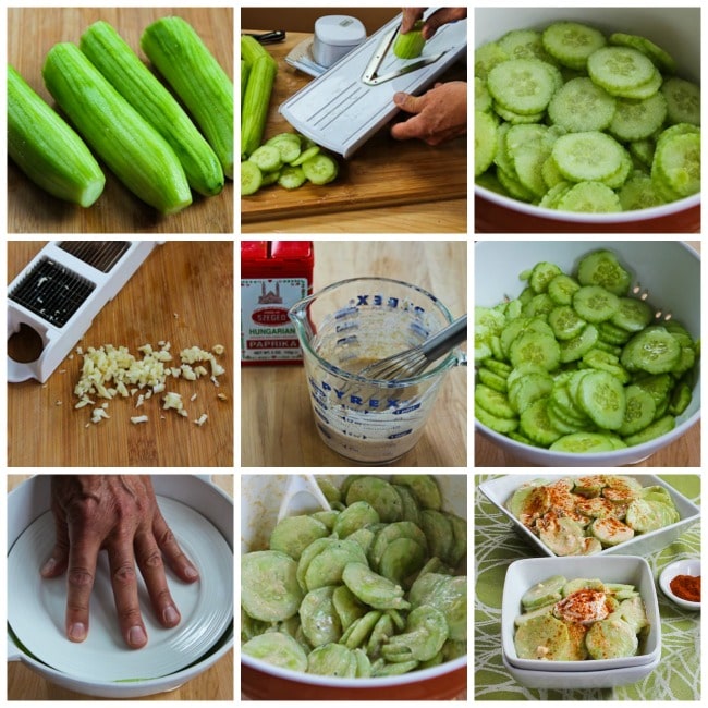 Al's Famous Hungarian Cucumber Salad process shots collage