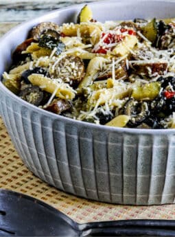 Pasta Salad with Sausage, Zucchini, Olives, and Peppers