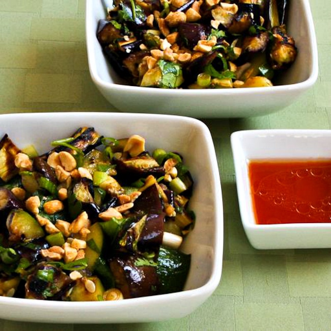 Spicy Grilled Eggplant and Zucchini Salad with Thai Flavors square thumbnail image