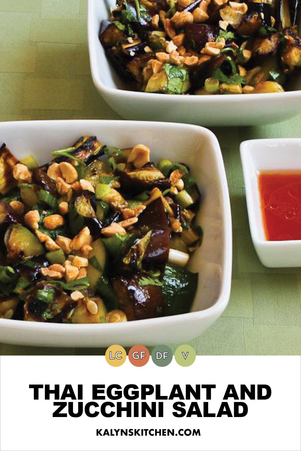 Pinterest image of Thai Eggplant and Zucchini Salad