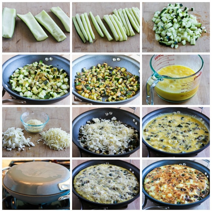 Three Cheese Zucchini Frittata process shots collage