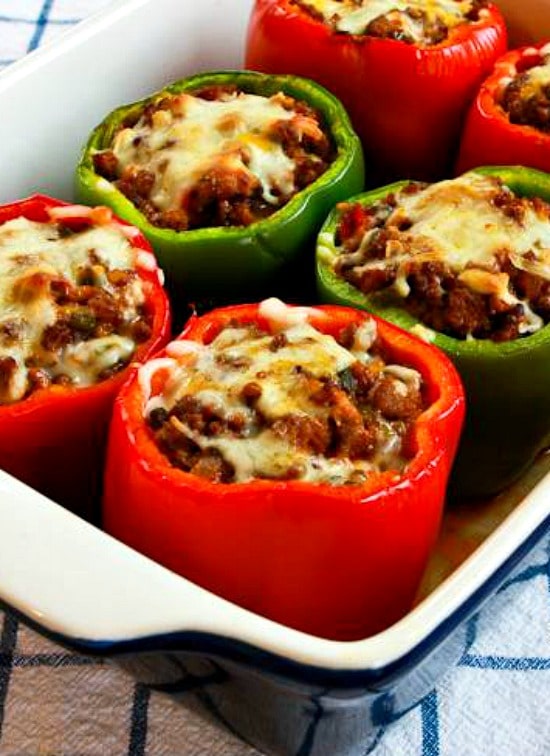 Stuffed Peppers with Italian Sausage and Ground Beef